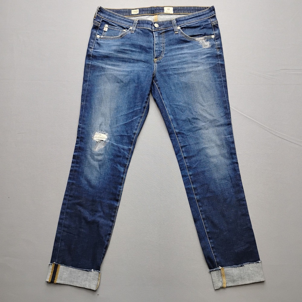 AG Adriano Goldschmied The Legging Super Skinny Jeans Blue Distress 31 REV1288